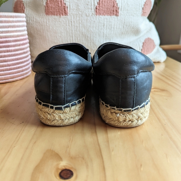 Marc Fisher Ltd Black Leather Moirane Espadrille Slip-ons - Picture 7 of 10